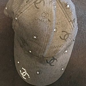 Like NEW Chanel Denim Rhinestone Cap